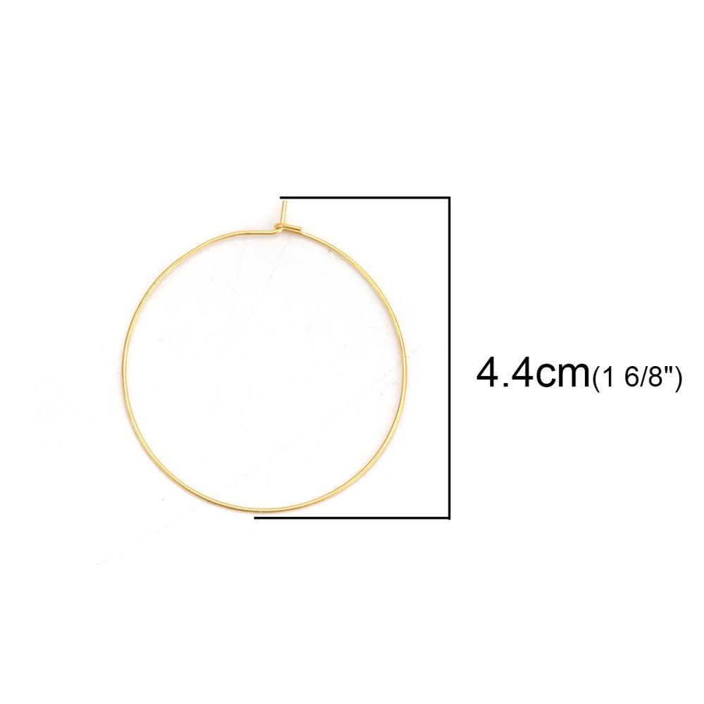 Verguld roestvrij staal Creoolse oorbelhouder N°03-30 mm x 5 paar