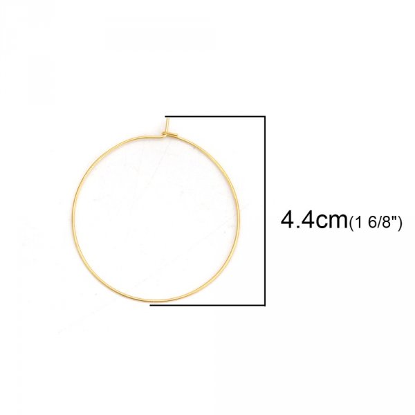 Verguld roestvrij staal Creoolse oorbelhouder N&deg;03-30 mm x 5 paar