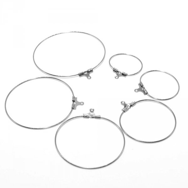 Creoolse Oorbelhouder Roestvrij Staal N&deg;02-20 mm x 5 paar