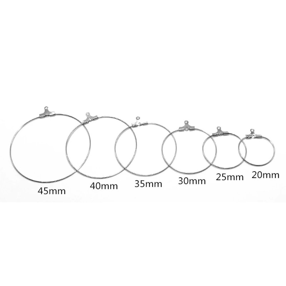 Creoolse Oorbelhouder Roestvrij Staal N°02-35 mm x 5 paar