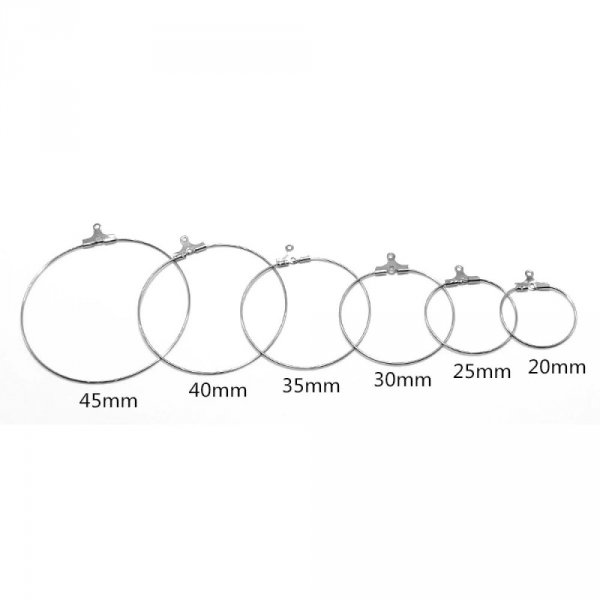 Creoolse Oorbelhouder Roestvrij Staal N&deg;02-35 mm x 5 paar
