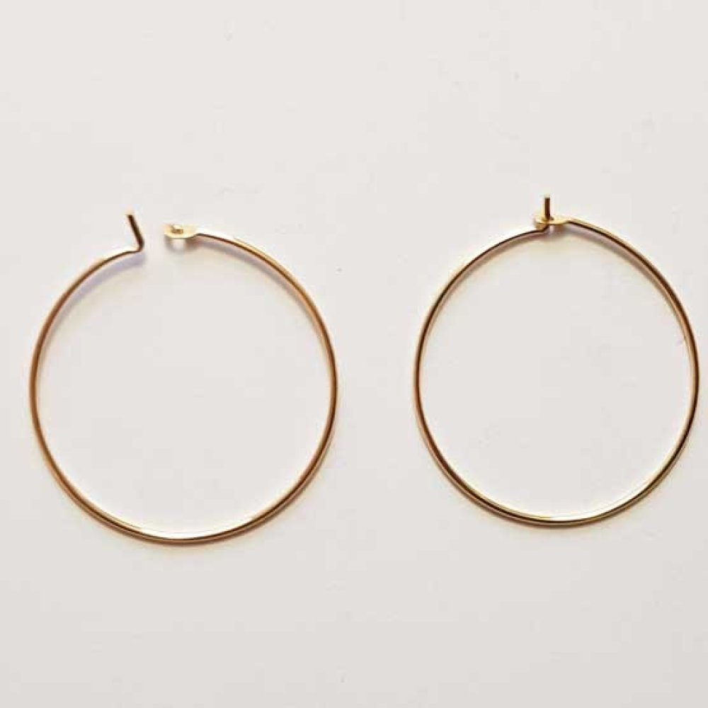 Creoolse oorbelhouder 18K verguld N°01-25 mm x 1 paar