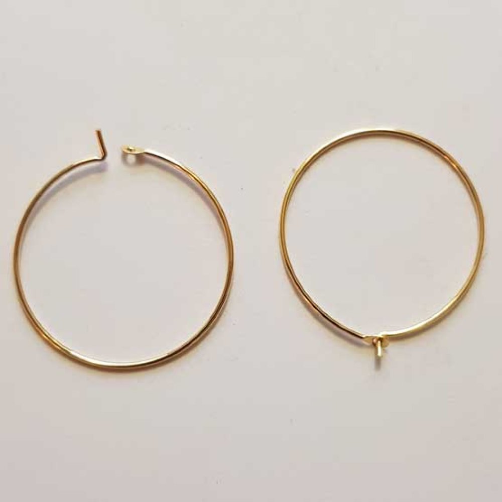Creoolse oorbelhouder 18K verguld N°01-25 mm x 1 paar