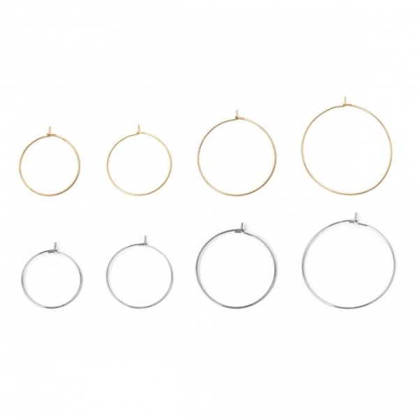 Support Boucle d'oreille Cr&eacute;ole en Acier Inoxydable Dor&eacute; N&deg;03-35 mm x 5 paires