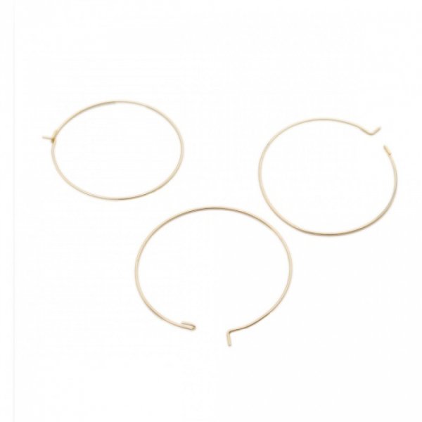 Support Boucle d'oreille Cr&eacute;ole en Acier Inoxydable Dor&eacute; N&deg;03-40 mm 02 x 5 paires