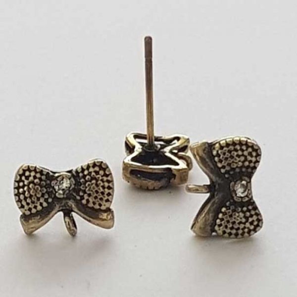 Support Boucle d'oreille Puce N&deg;03 Dor&eacute; Vieilli