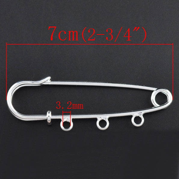 Brochehouder Zilver 3 ringen 70x20mm N°003-par1 