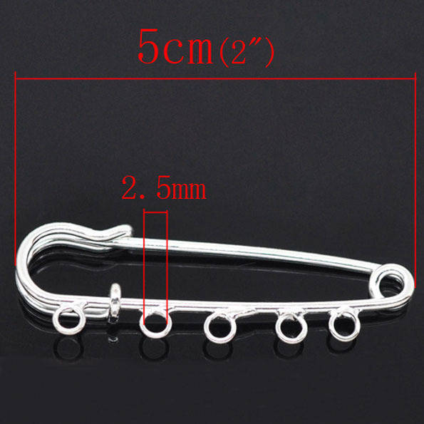 Pin Houder Verpleegster Pin Zilver 5 ringen 50x15 mm N°001-par1 