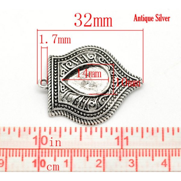 Cabochon Druppelhouder N&deg;01 Verouderd Zilver