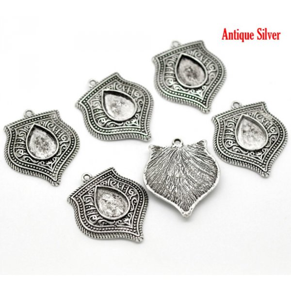 Cabochon Druppelhouder N&deg;01 Verouderd Zilver