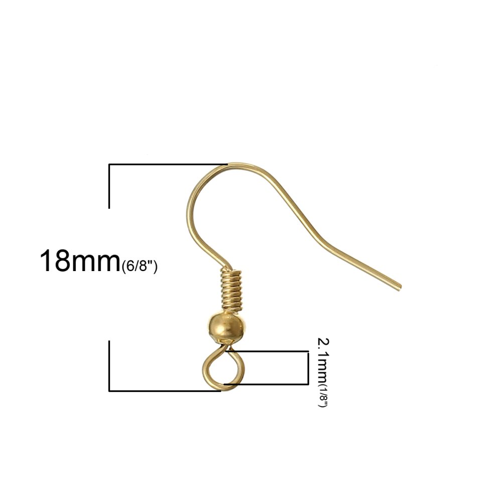 Oorbelhouder N°24 18 K vergulde haak x 2 paar