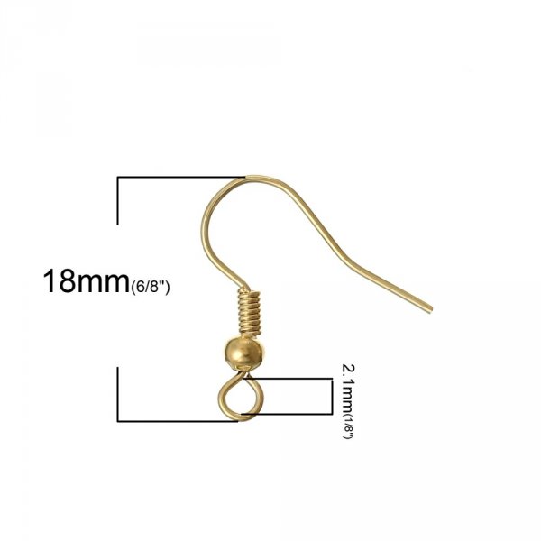 Oorbelhouder N&deg;24 18 K vergulde haak x 2 paar