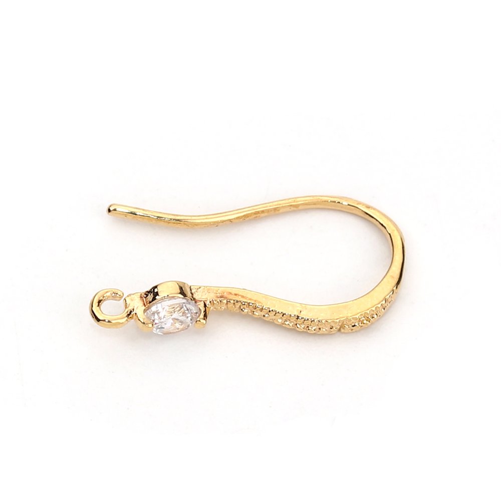 Oorbelhouder N°25 Vergulde haak en Strass