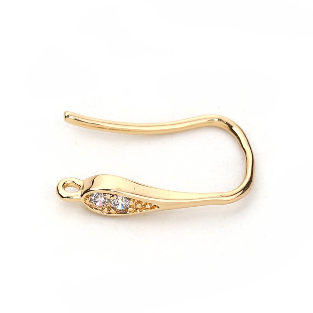 Oorbelhouder N°26 Vergulde haak en Strass