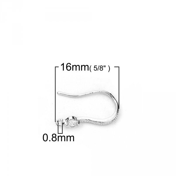 Oorbelhouder N&deg;01 Platina vergulde haak en Transparant Strass