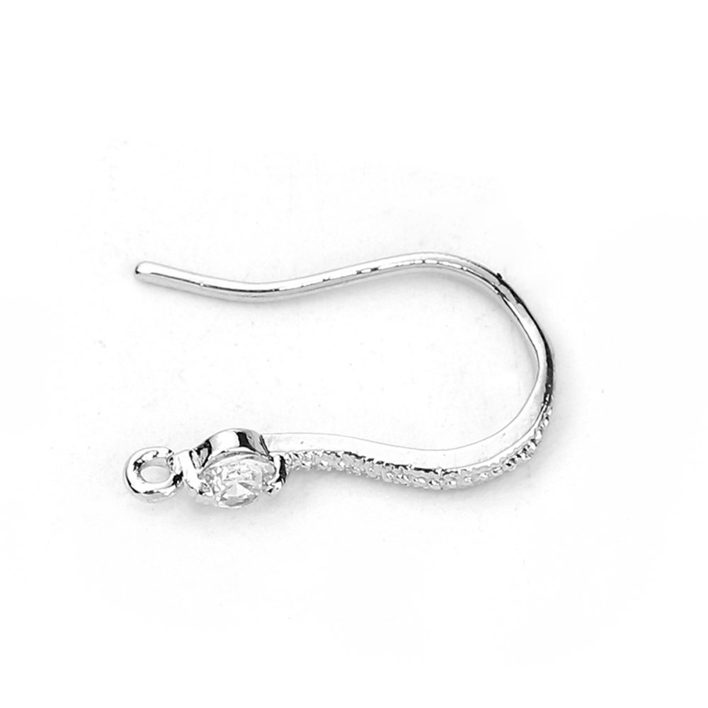 Oorbelhouder N°01 Platina vergulde haak en Transparant Strass