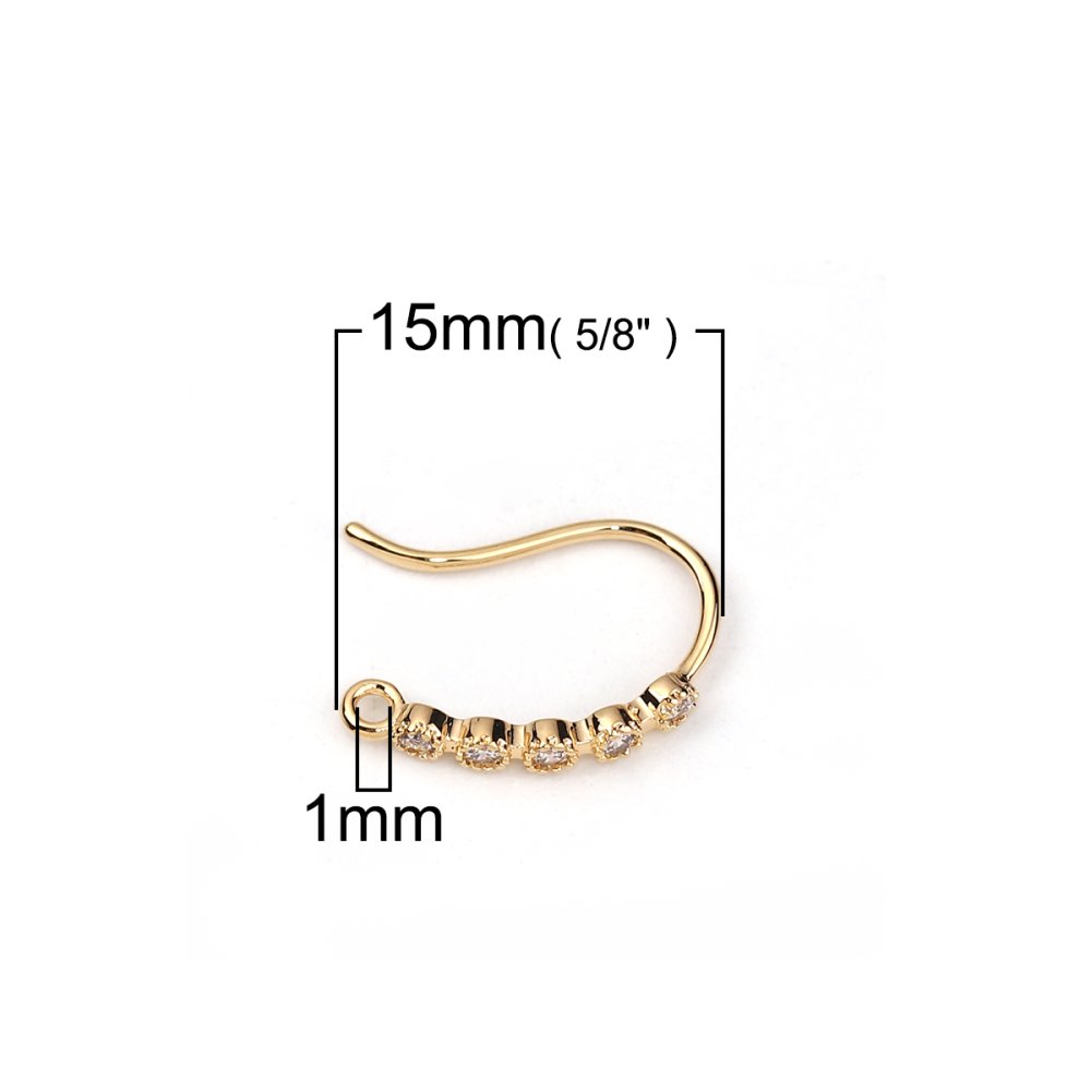 Oorbelhouder N°29 Vergulde haak en Strass