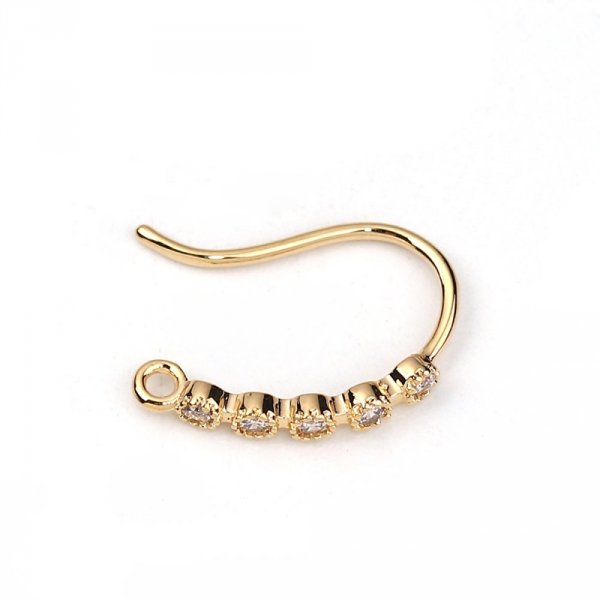 Oorbelhouder N&deg;29 Vergulde haak en Strass