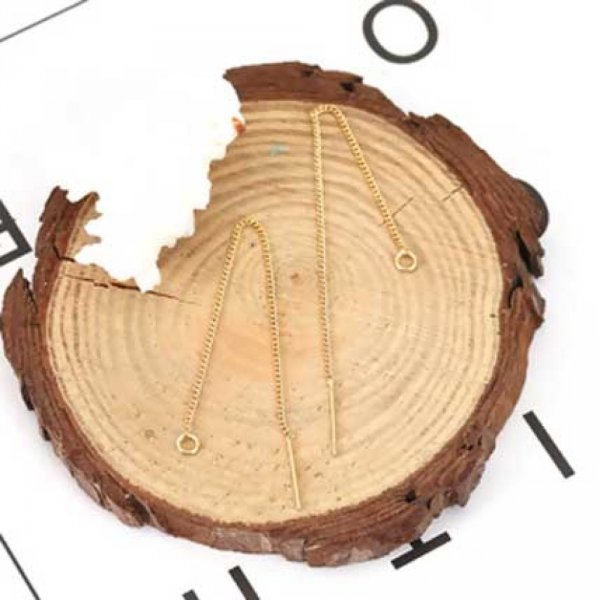 Oorbelhouder N&deg;27-02 18K vergulde ketting