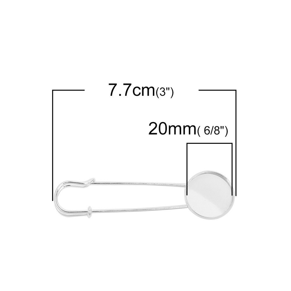 Pinhouder ronde cabochon 20 mm x 1 stuk