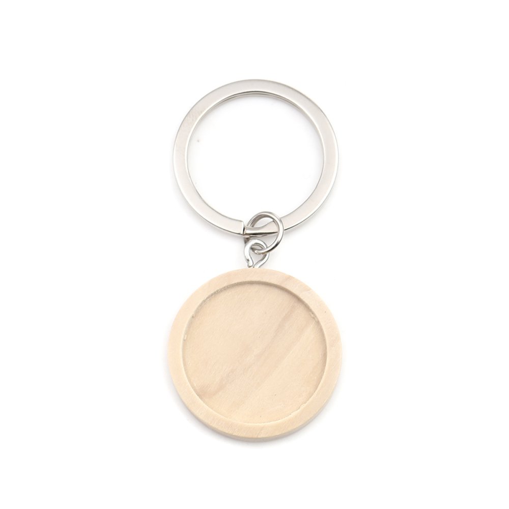 Sleutelhanger 25 mm Hout N°01