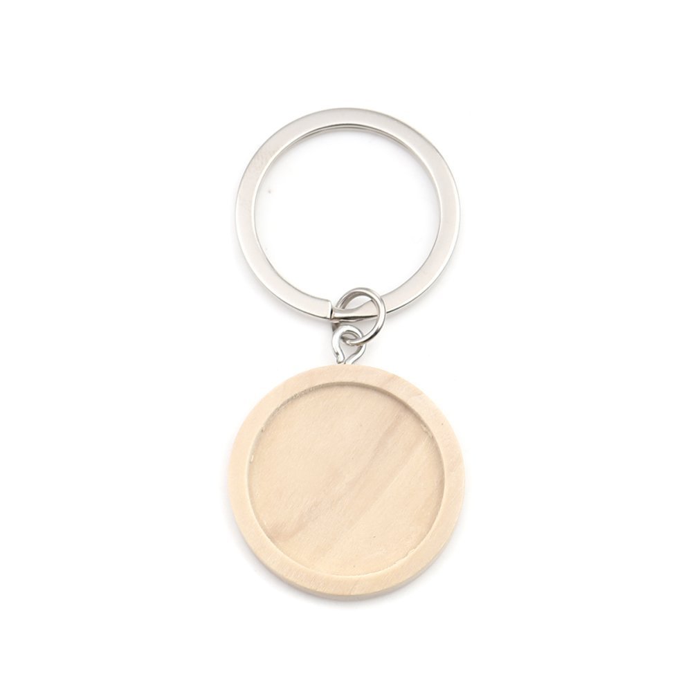 Sleutelhanger 25 mm Hout N°01
