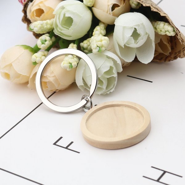 Sleutelhanger 25 mm Hout N&deg;01