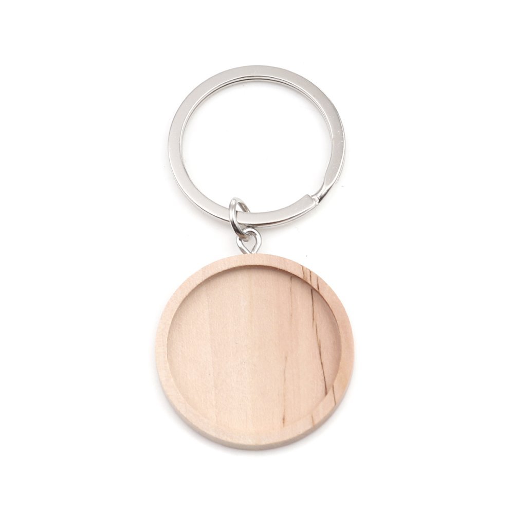Sleutelhanger 30 mm Hout N°01
