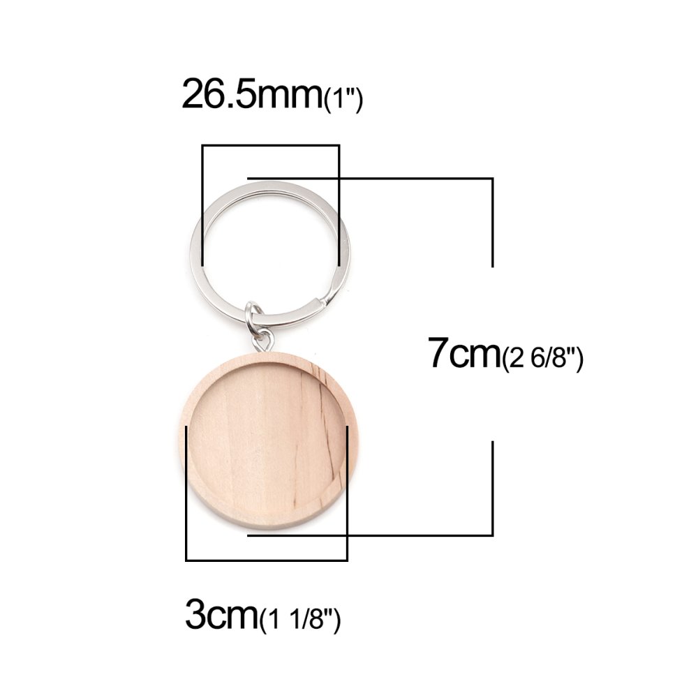 Sleutelhanger 30 mm Hout N°01