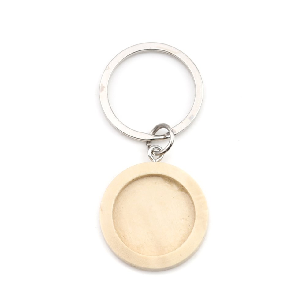 Sleutelhanger 20 mm Hout N°01