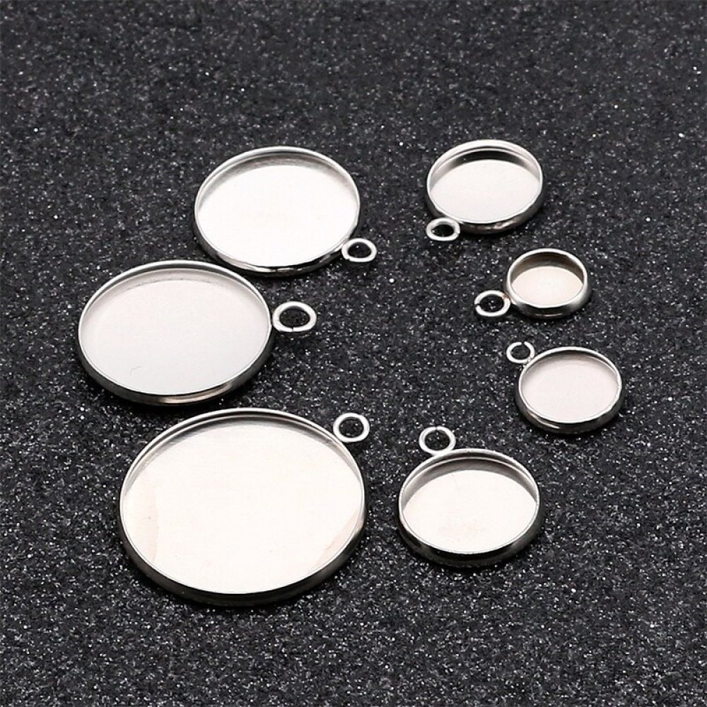 Ronde cabochonhouder 18 mm Roestvrij staal N°05 Open ring