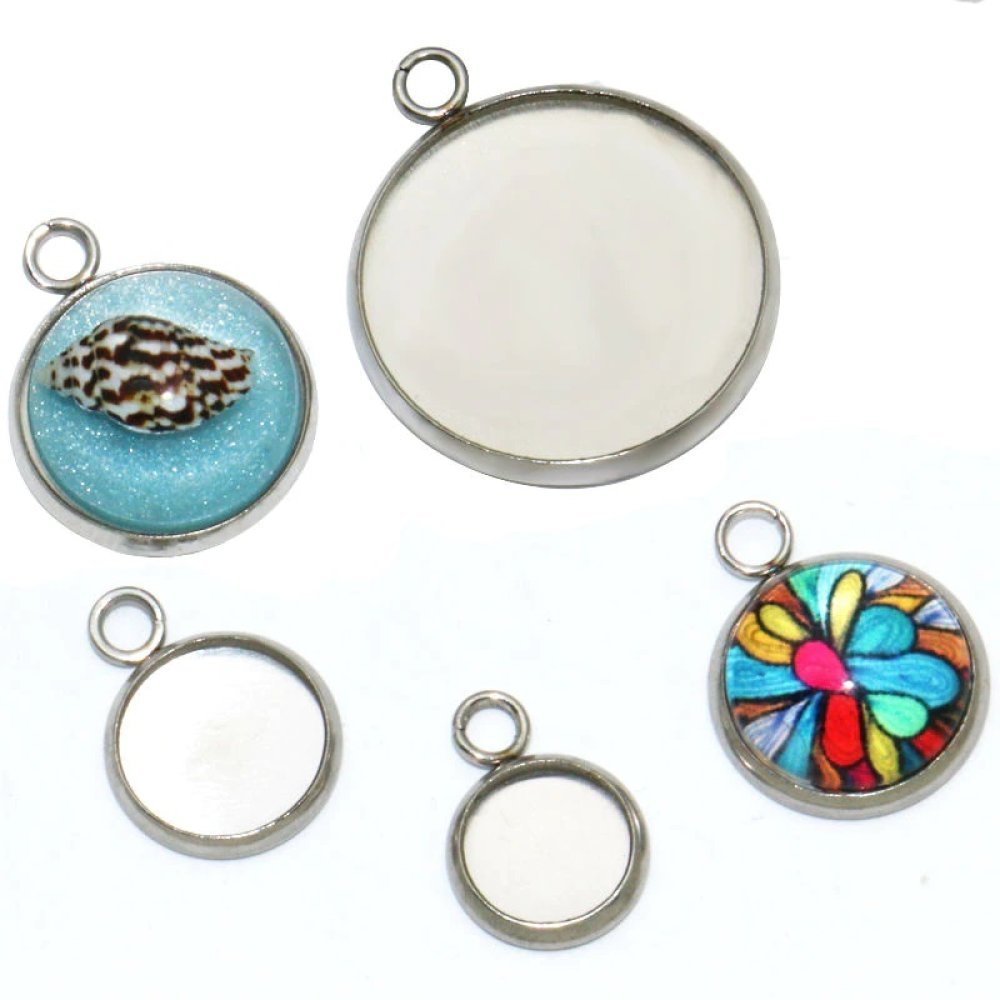 Ronde cabochonhouder 10 mm Roestvrij staal N°05 Gesloten ring