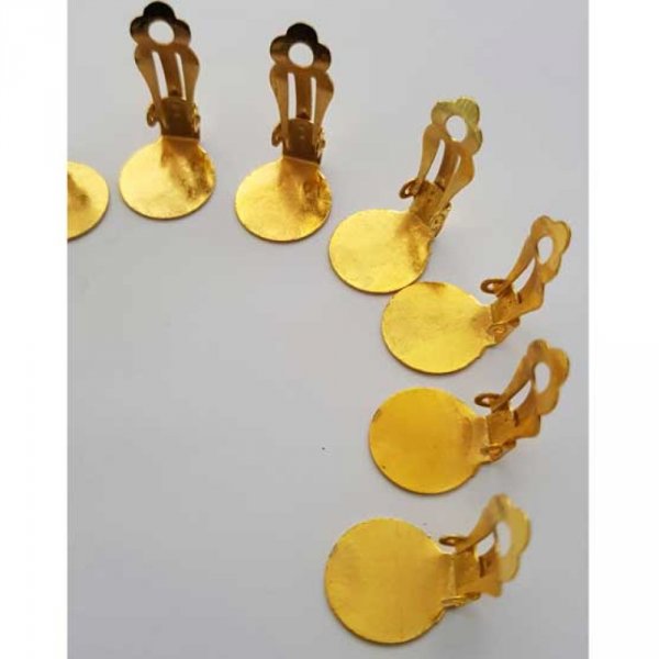 Supports Boucles d'oreilles Clips Plateau N&deg;06 2&eacute;me Choix x 5 Paires Dor&eacute;