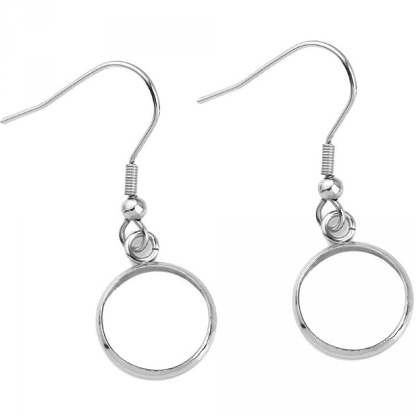 Supports cabochons boucle d'oreille 18 mm N&deg;06 Argent