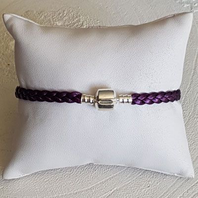 Europese Gevlochten Clip Armband 03 DU 15 AU 23 CM Prune