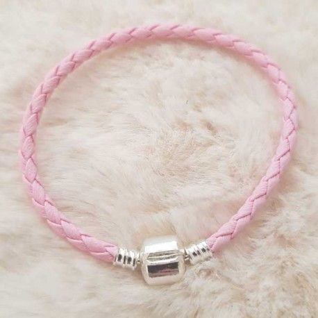 Europese Gevlochten Clip Armband Gewoon 02 VAN 15 TOT 23 CM Roze