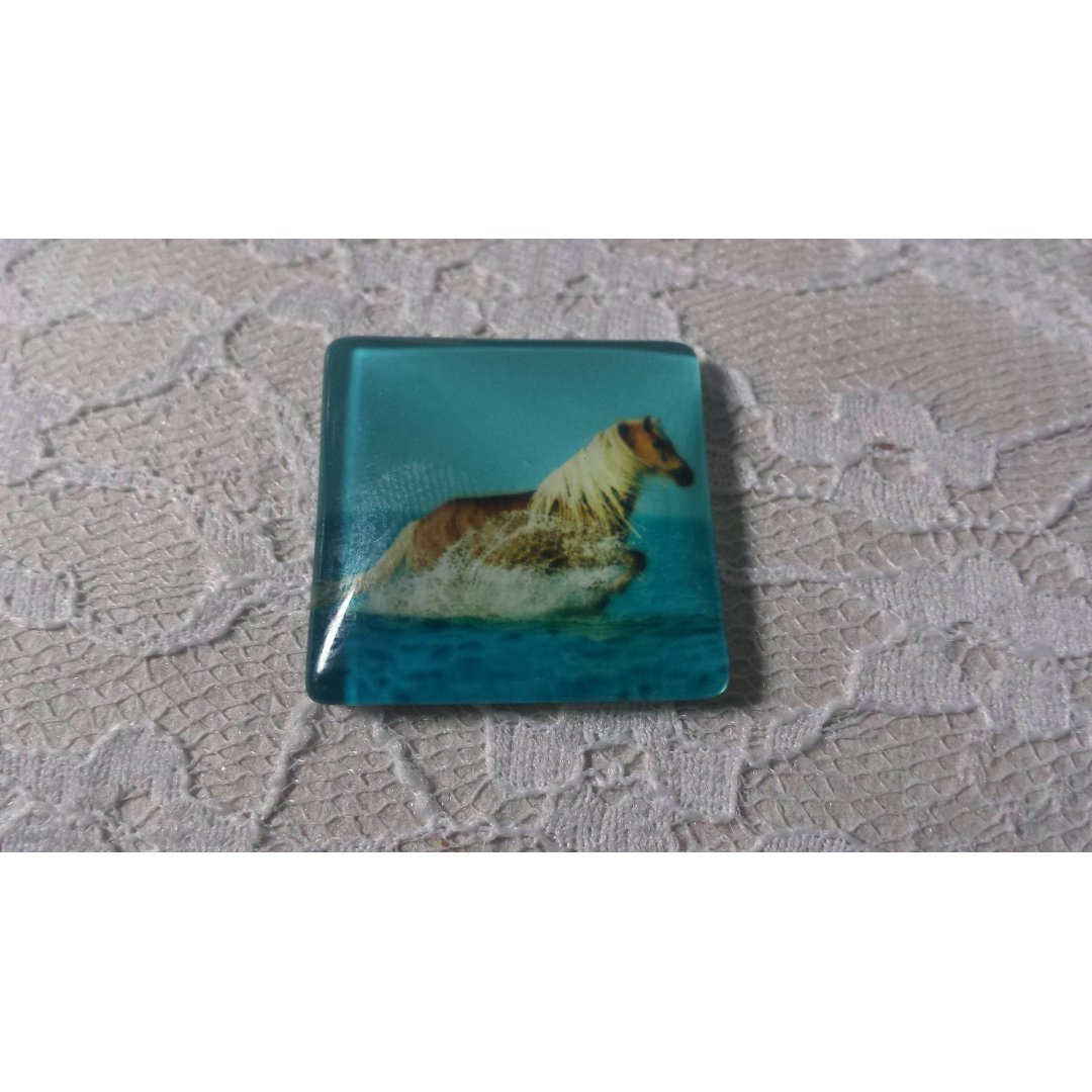 glazen vierkante cabochon 30mm 022 