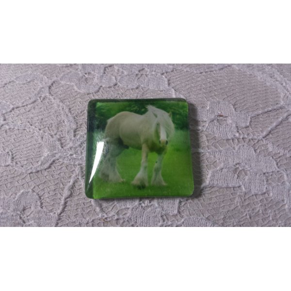 vierkante glazen cabochon 30mm 010 