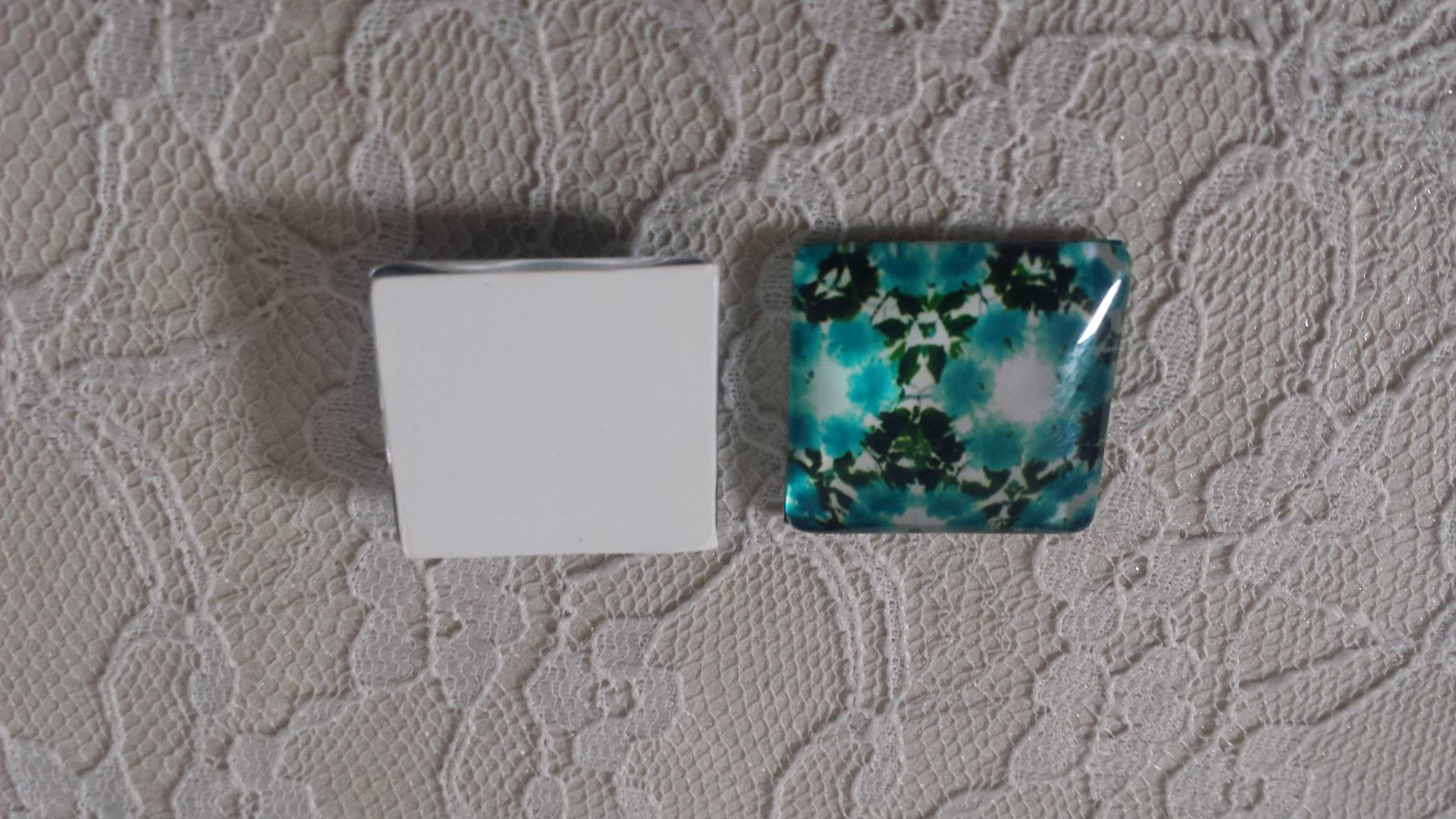 vierkante glazen cabochon 25mm 047 