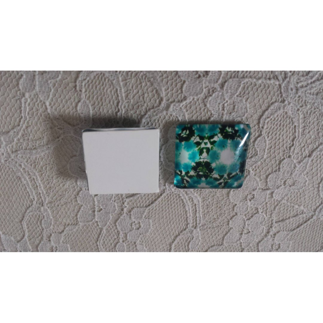 vierkante glazen cabochon 25mm 047 