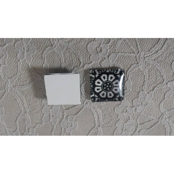 vierkante glazen cabochon 25mm 044 