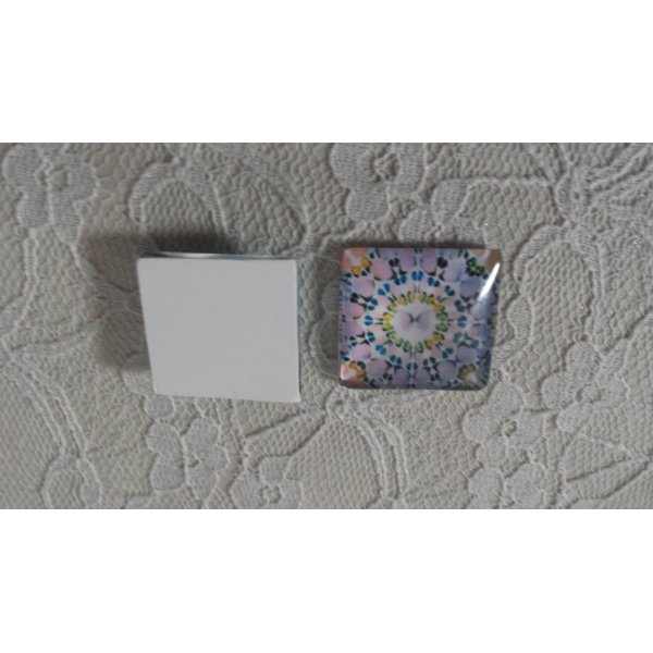 vierkante glazen cabochon 25mm 042 