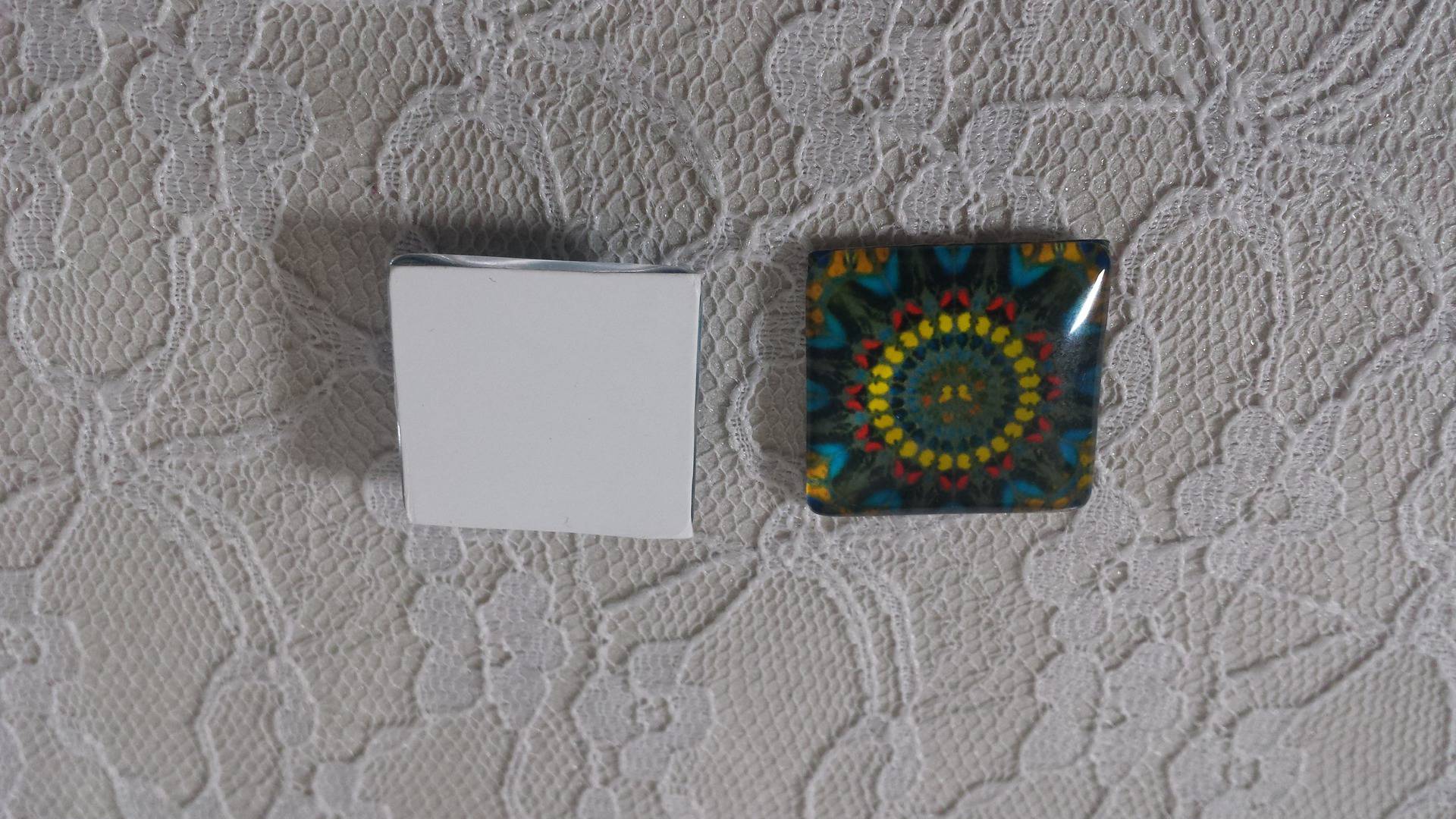 vierkante glazen cabochon 25mm 041 