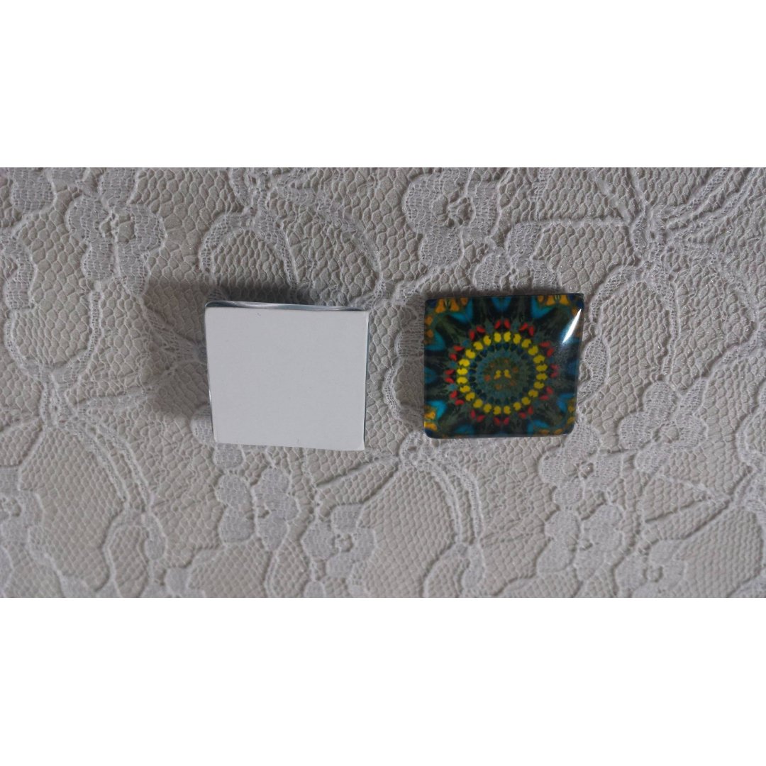 vierkante glazen cabochon 25mm 041 