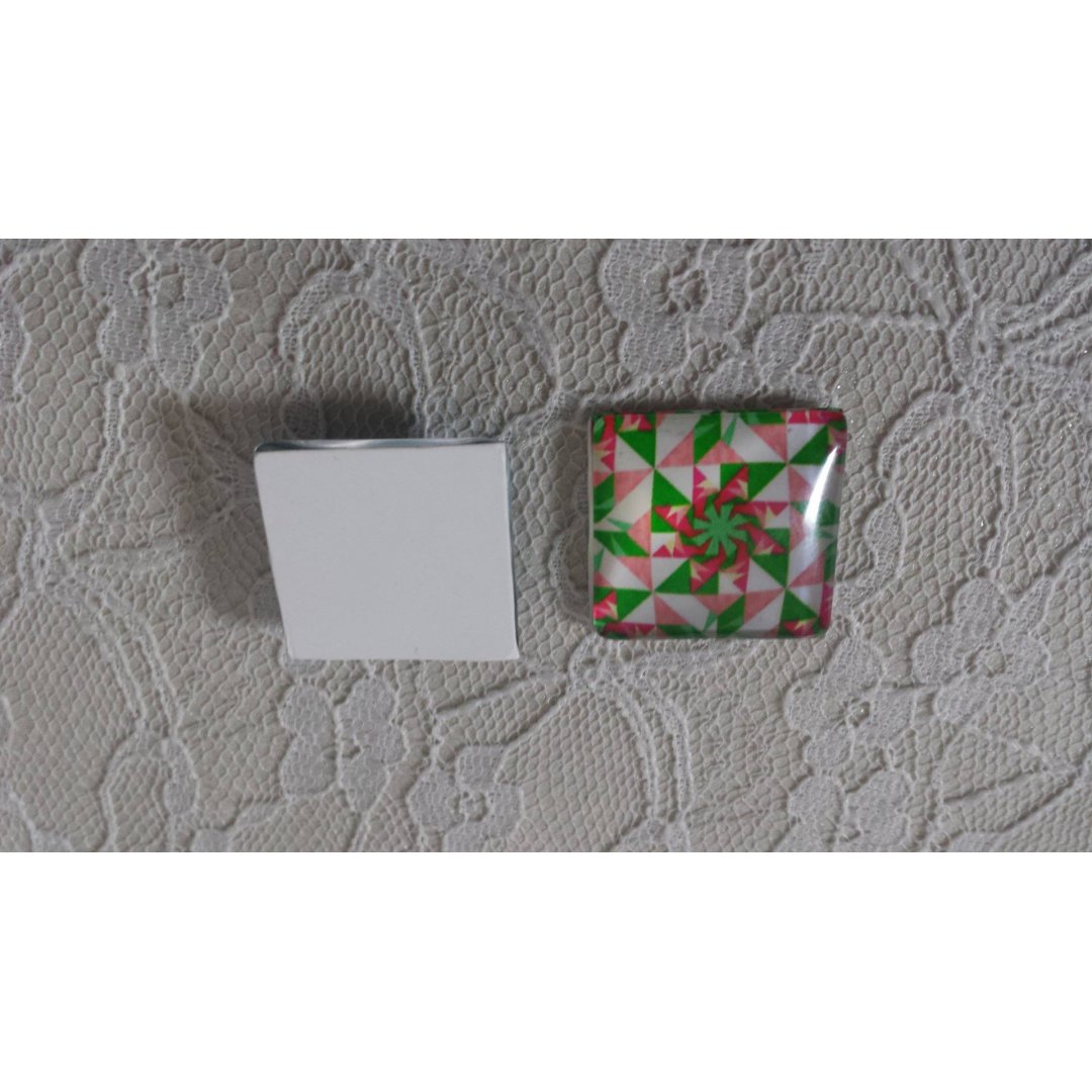 glazen vierkante cabochon 25mm 040 