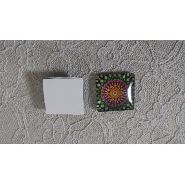 vierkante glazen cabochon 25mm 039 