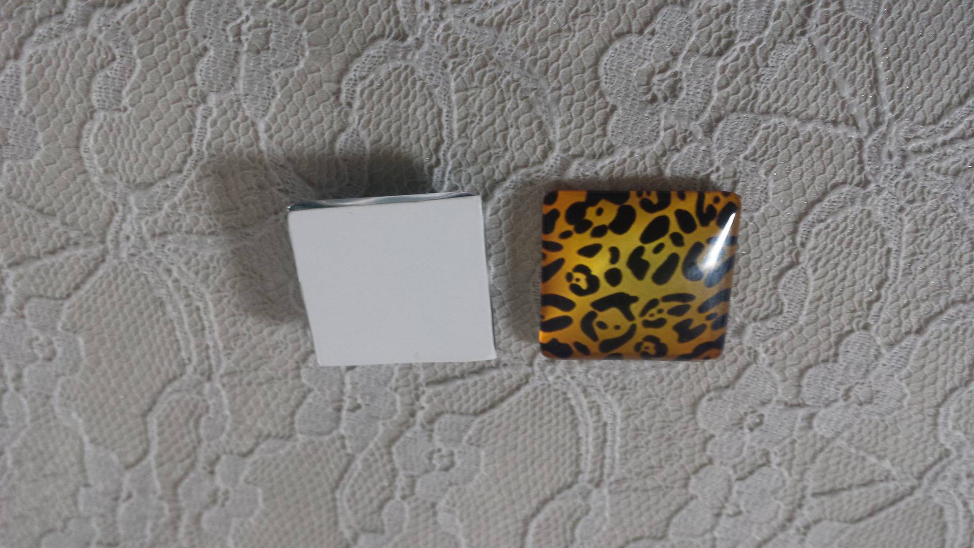vierkante glazen cabochon 25mm 038 