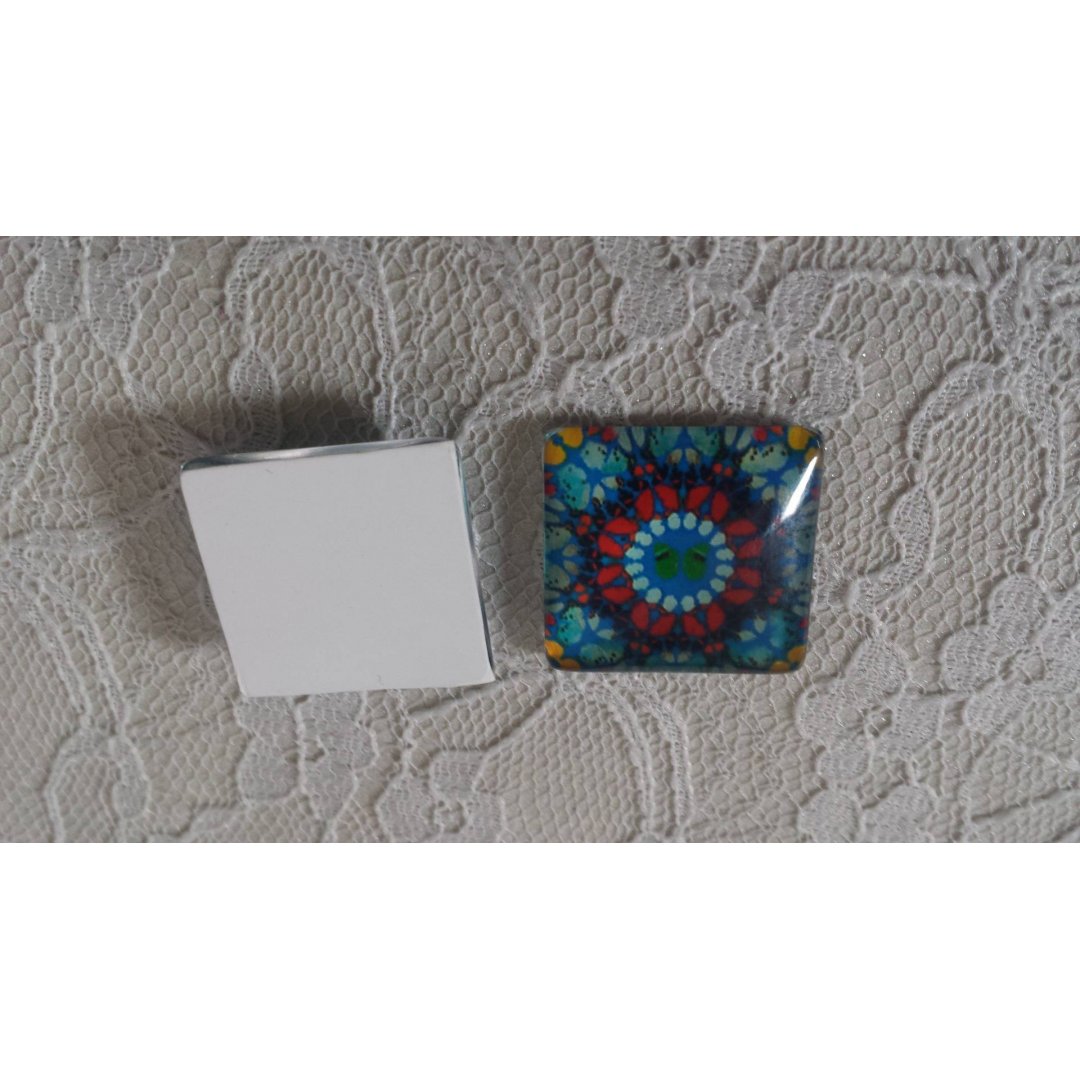 vierkante glazen cabochon 25mm 037 