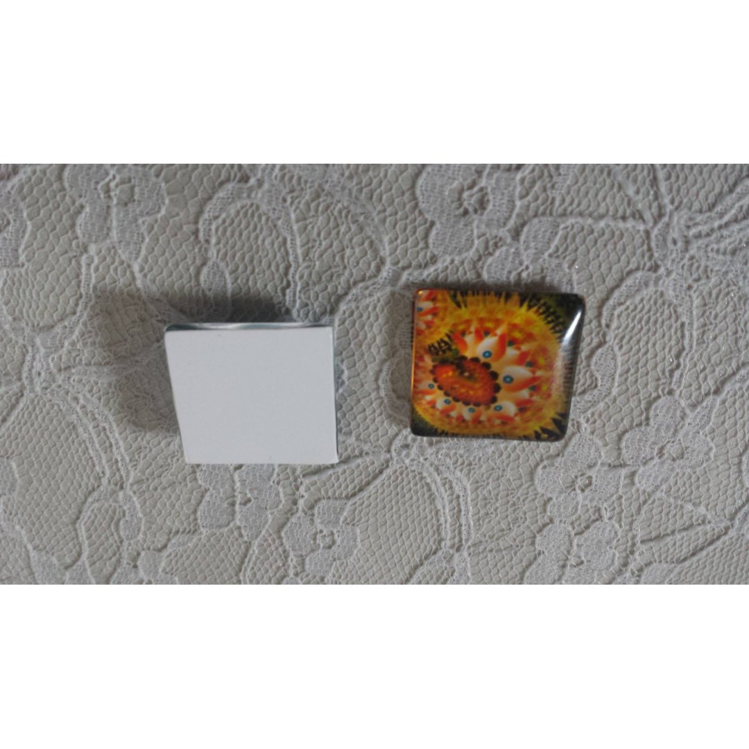 vierkante glazen cabochon 25mm 036 