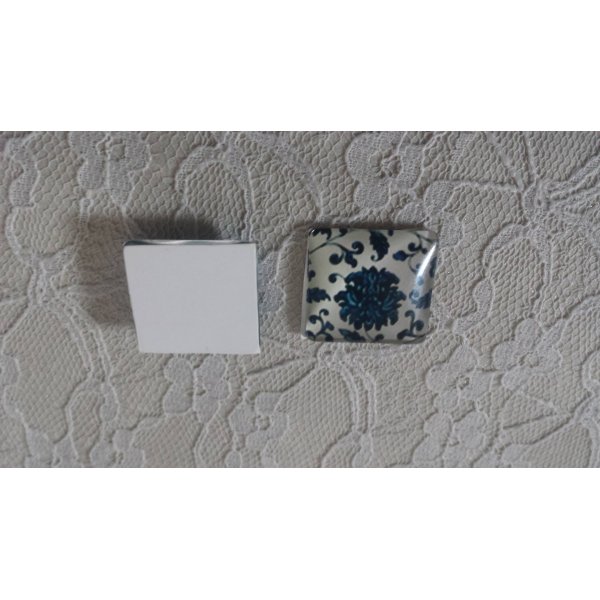 vierkante glazen cabochon 25mm 033 